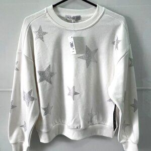 Madden Girl Juniors' Star Rhinestone Crewneck Sweatshirt Size Small